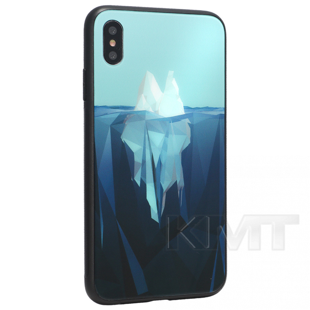 

Чехол накладка Glass with print TPU Case iPhone 7 Ice, С дизайном