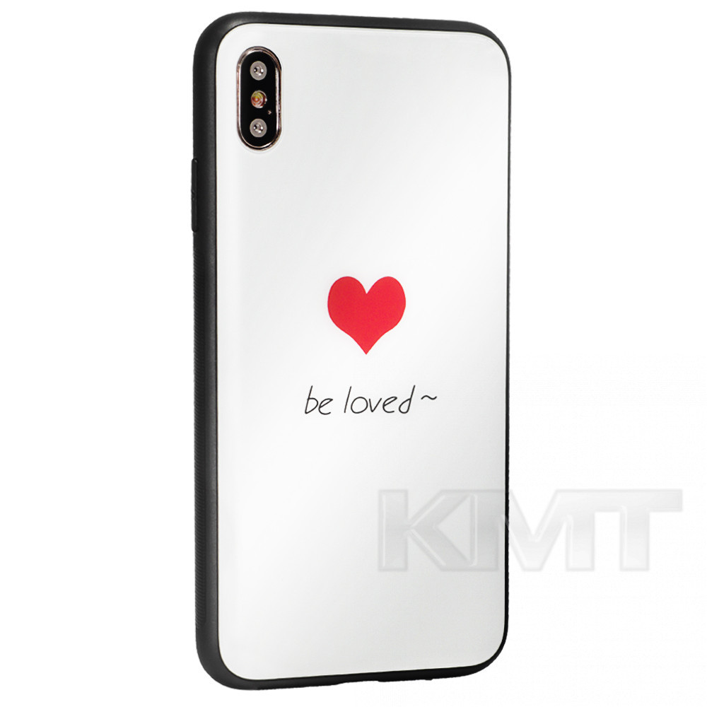 

Чехол накладка Glass with print TPU Case iPhone Xs MAX Be loved white, С дизайном