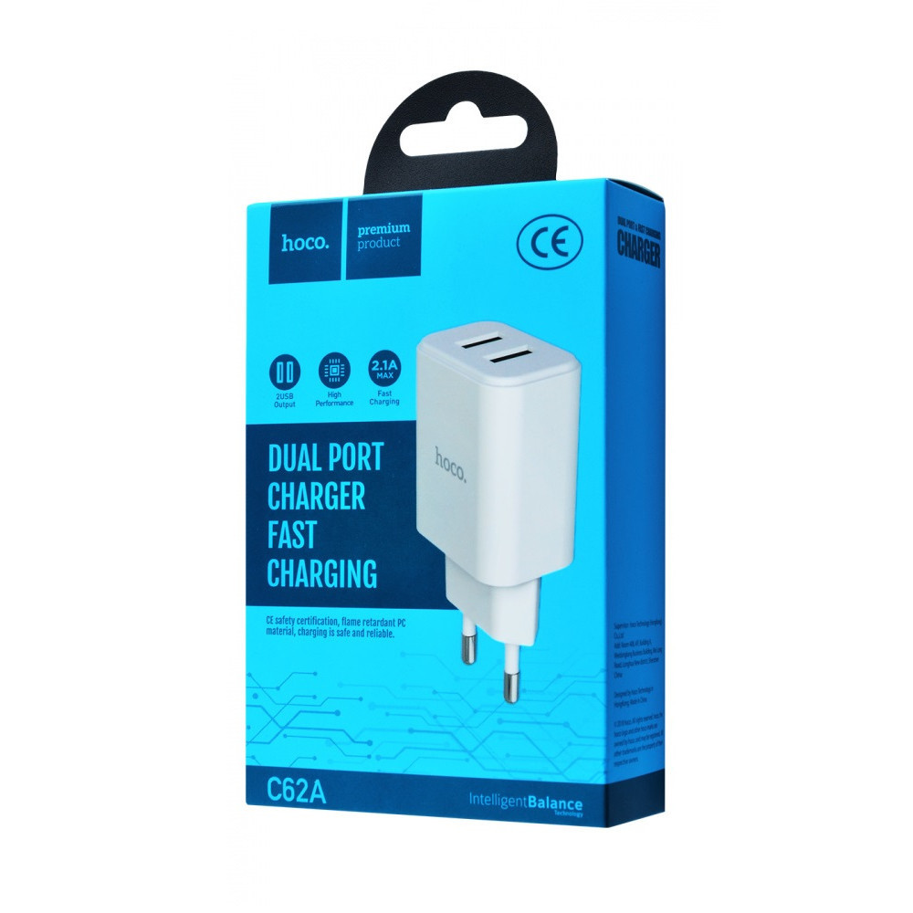 

Hoco C62A (EU) Victoria Home Charger (2 USB)(2.1 A) White