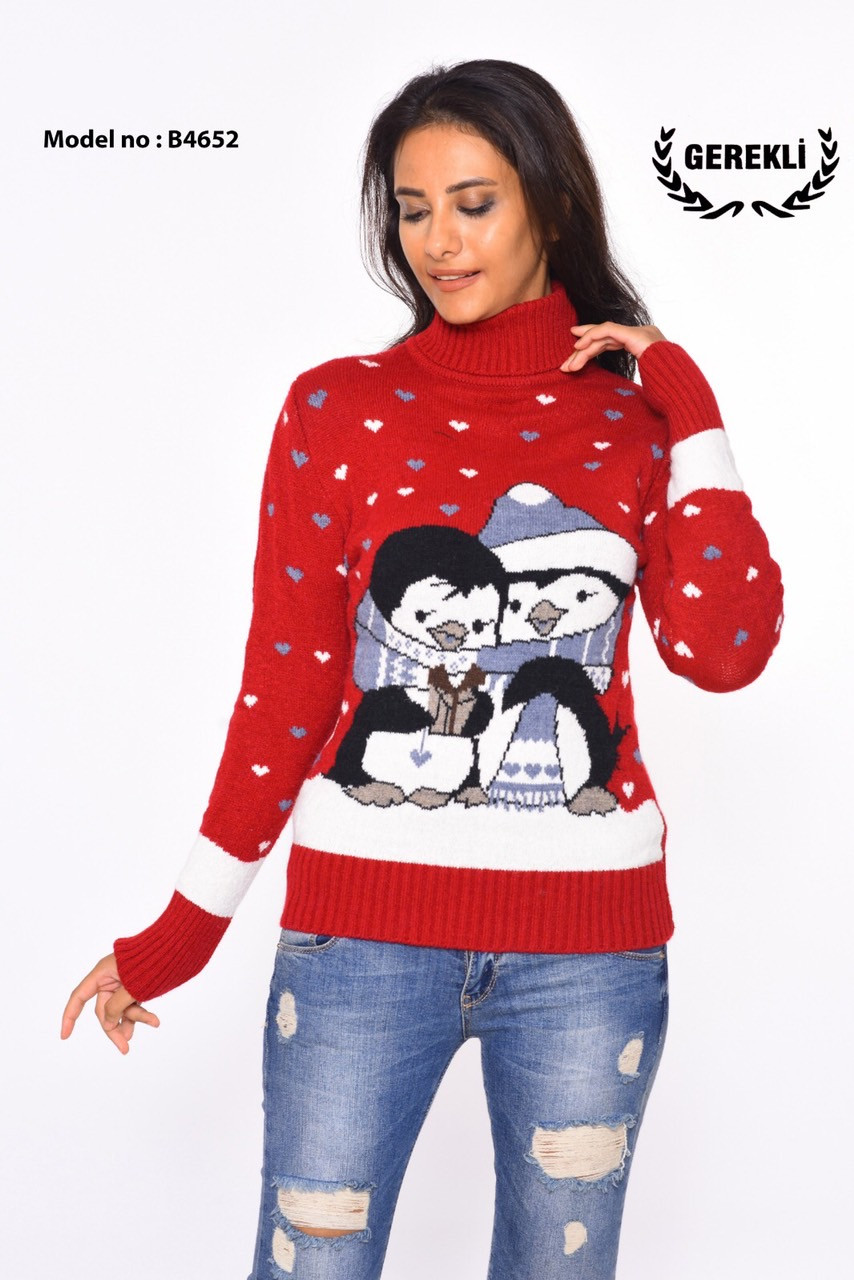 Теплий светр жіночий светр з пінгвінами