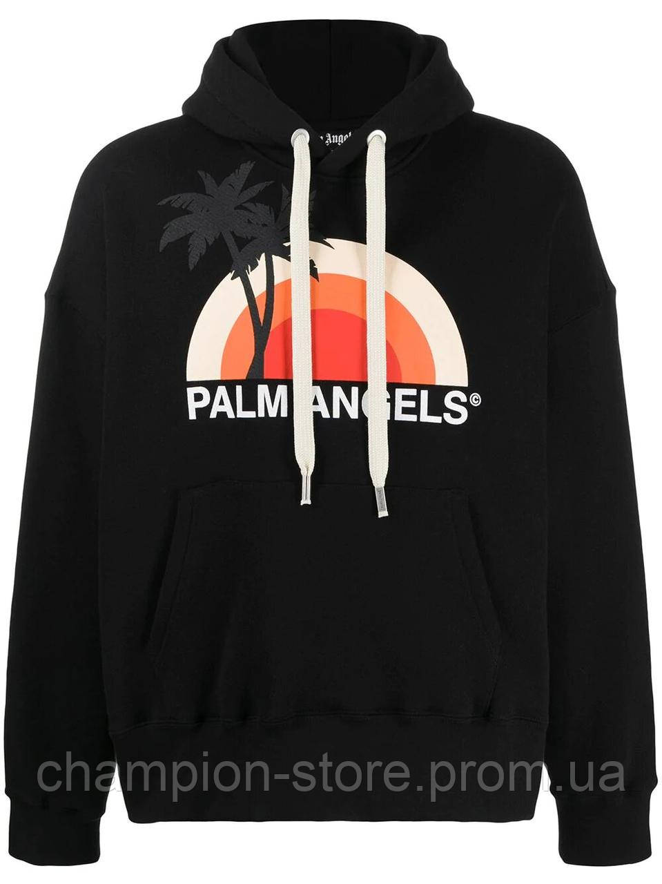 

Толстовка чёрная Palm Angels Sun | худи Палм Анжелс | Палм Ангелс кенгуру, Разные цвета