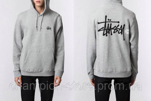 

Толстовка серая STUSSY BASIC LOGO HOOD | Худи стасси | кенгурушка стусси XXL, 54, Весна/осень, Разные цвета