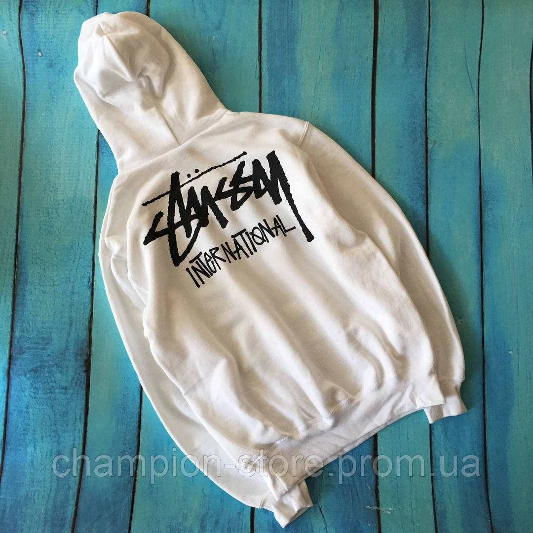 

Толстовка белая STUSSY | Худи стасси | кенгурушка стусси L, 50, Зима, Разные цвета