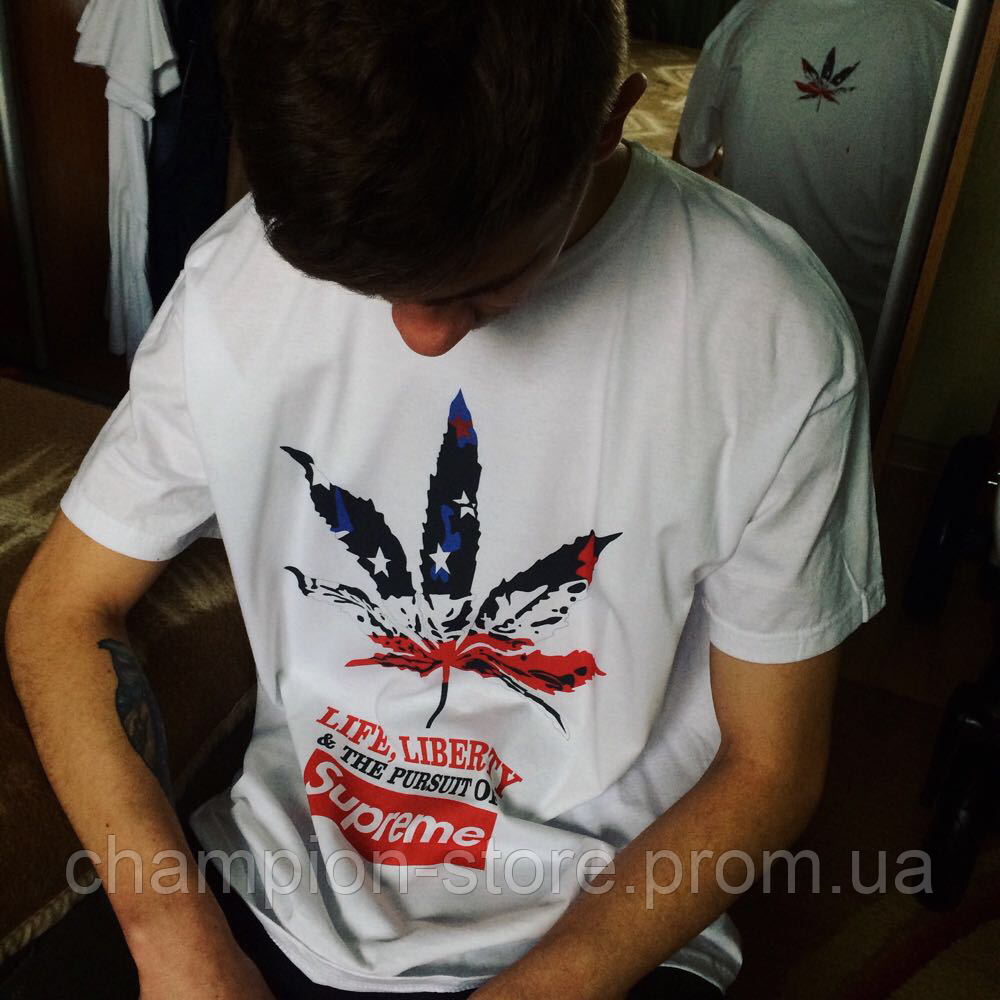 

Supreme Cannabis футболка. Цифровой принт