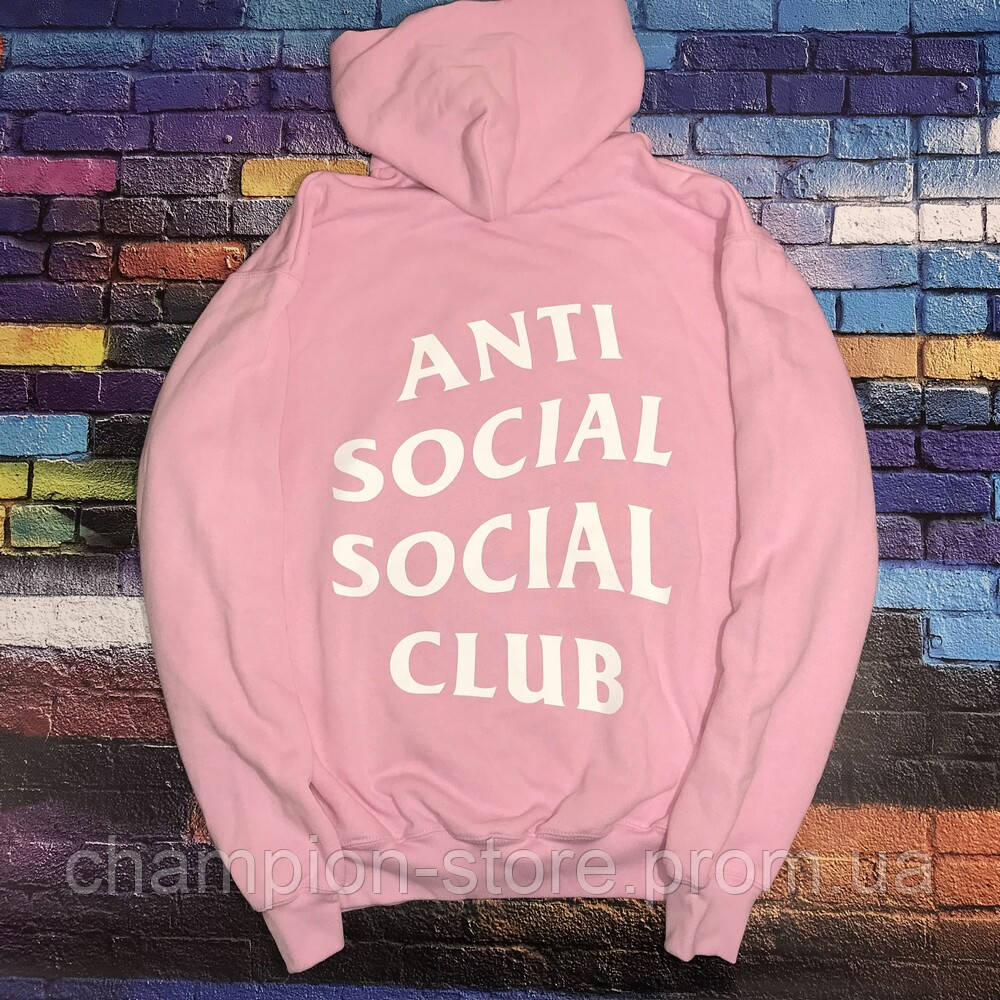 

Толстовка Розовая Antisocial Social Club | Худи ASSC | Кенгуру АССЦ XXL, 54, Зима, Разные цвета