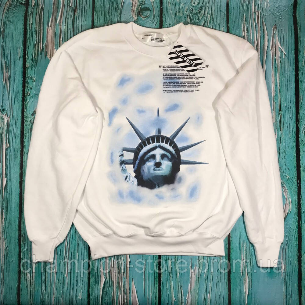 

Свитшот OFF WHITE LIBERTY CREWNECK L, 50, Зима, Разные цвета