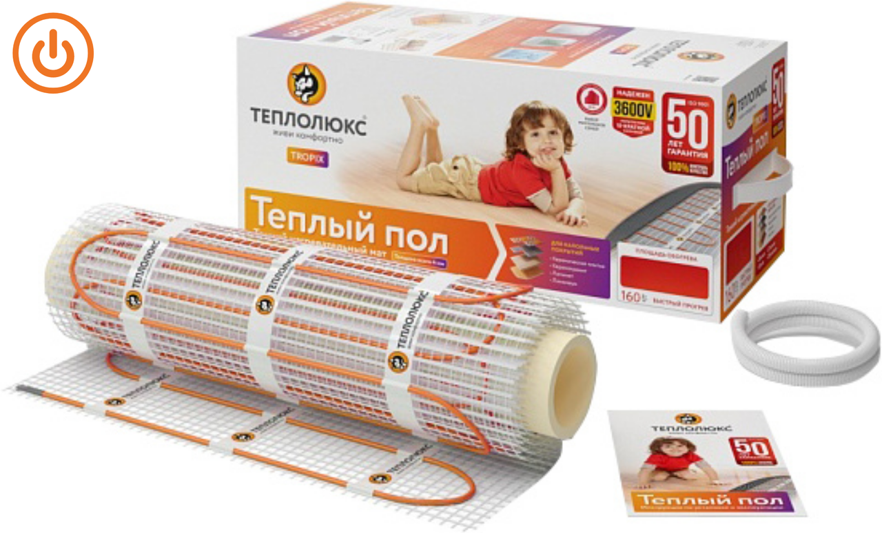 

Мат нагревательный Teploluxe Tropix МНН 480 Вт/3,0 кв.м для электрического теплого пола