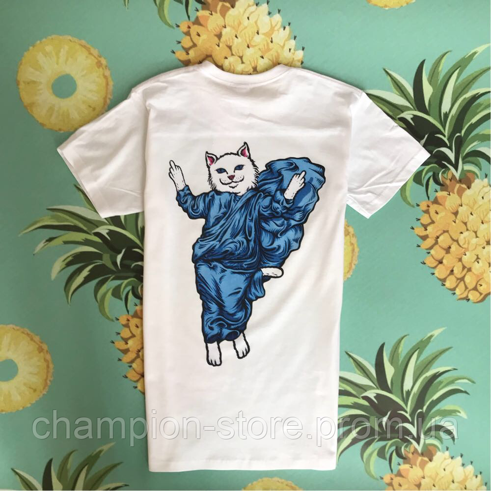 

RipNDip . Белая футболка с котиком. Бирки есть.