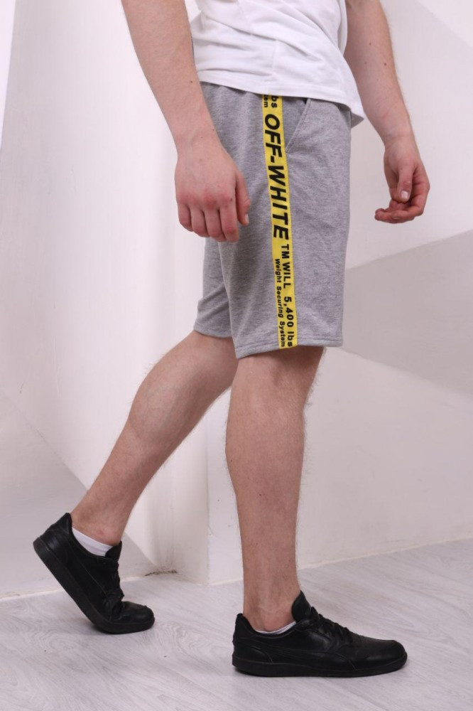 

Мужские серые Шорты Off White с лампасами L, Серый