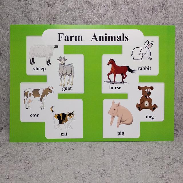 Farm Animals. Плакат для кабинета английского языка.