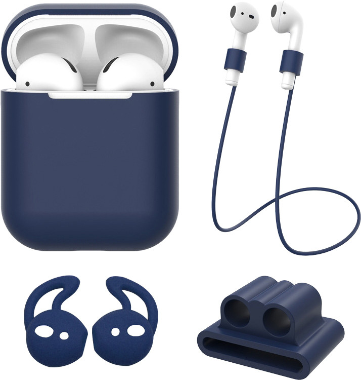 

Чехол для AirPods XO 4 в 1 Силиконовый Blue (АирПодс 1 / 2)