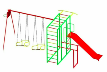 

Уличный спортивный комплекс Dali 809/1 детский с горкой и качелями, Разные цвета