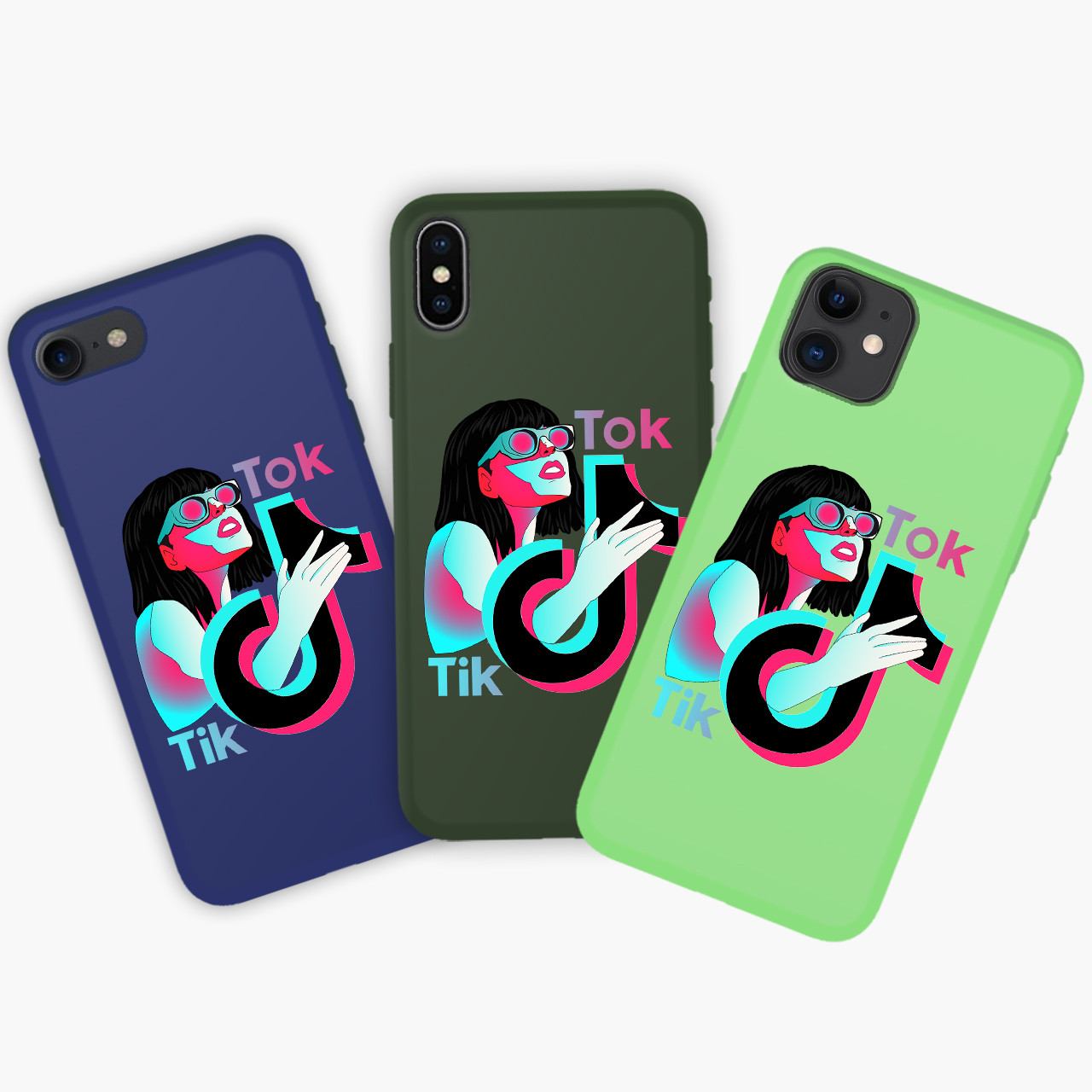 

Чехол Apple Iphone 7 plus Iphone 8 plus ТикТок (TikTok) Honor Candy силиконовый Темно-синий