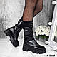 Зимние черные высокие ботинки натуральная кожа, фото 10