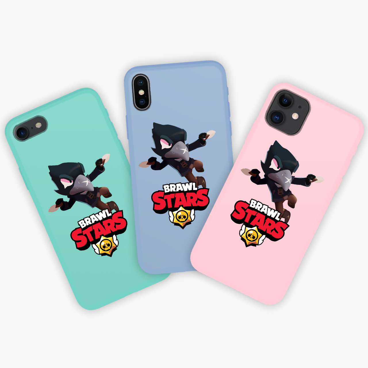 

Чехол силиконовый Apple Iphone 11 Ворон Бравл Старс (Crow Brawl Stars) Honor Candy силиконовый, Бирюзовый