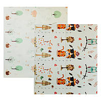 Дитячий двосторонній складаний килимок Poppet - Тигреня в лісі і Молочна ферма 200х180см (PP001-200)