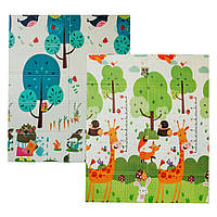 Дитячий двосторонній складаний килимок Poppet - Весела жирафа і Загадковий ліс 150х180см (PP009-150)