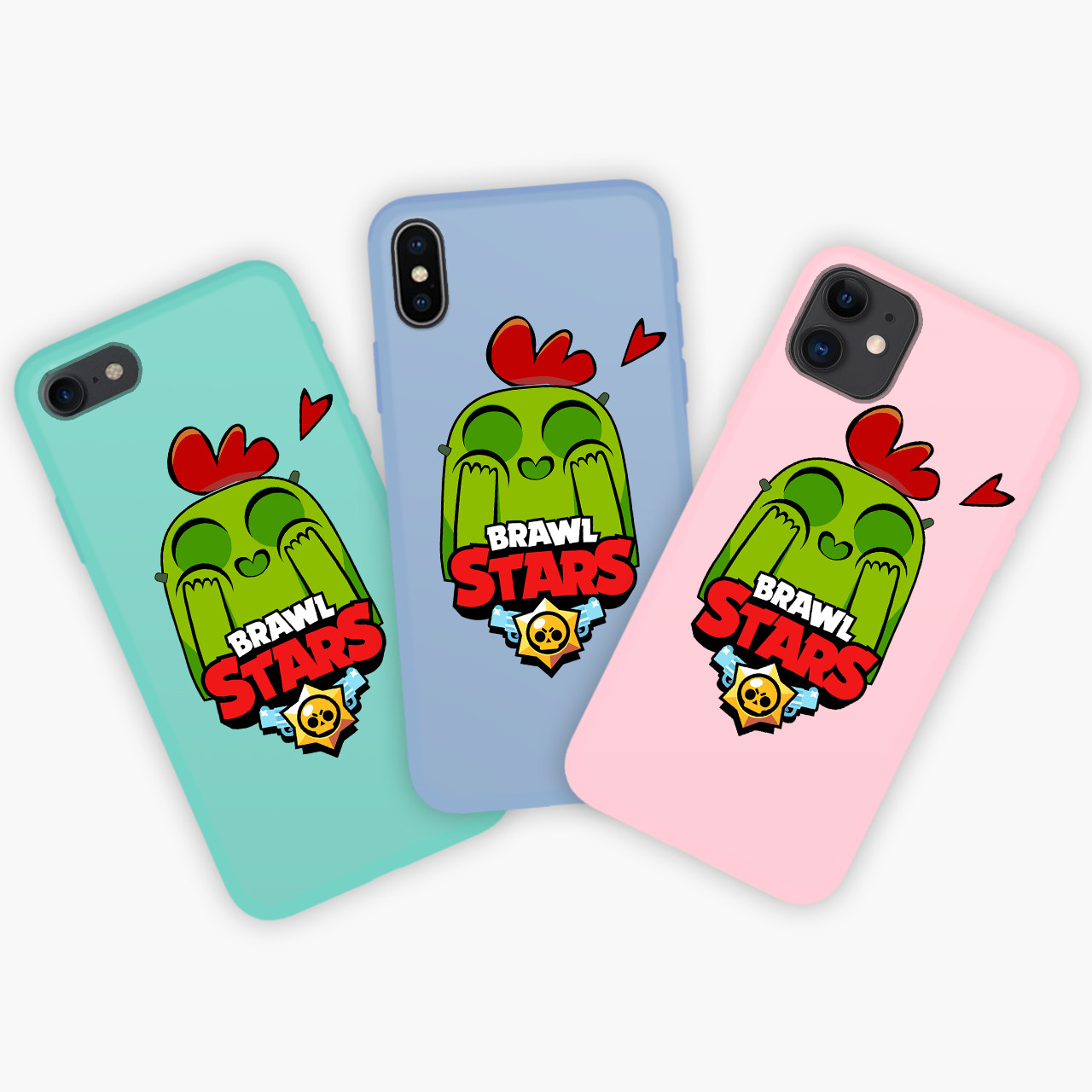 

Чехол Apple Iphone 11 Pro Спайк Бравл Старс (Spike Brawl Stars) Honor Candy силиконовый Голубой