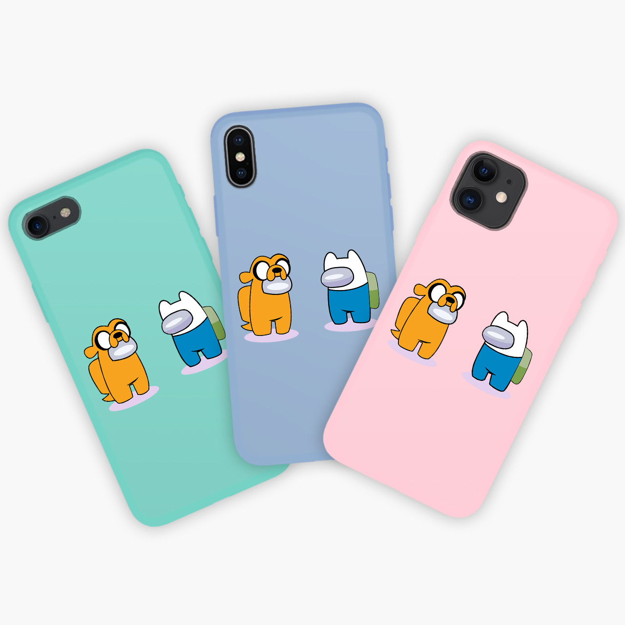 

Чехол силиконовый Apple Iphone 11 Pro Амонг Ас Время приключений Фин и Джейк (Among Us Adventure Time Finn &, Голубой