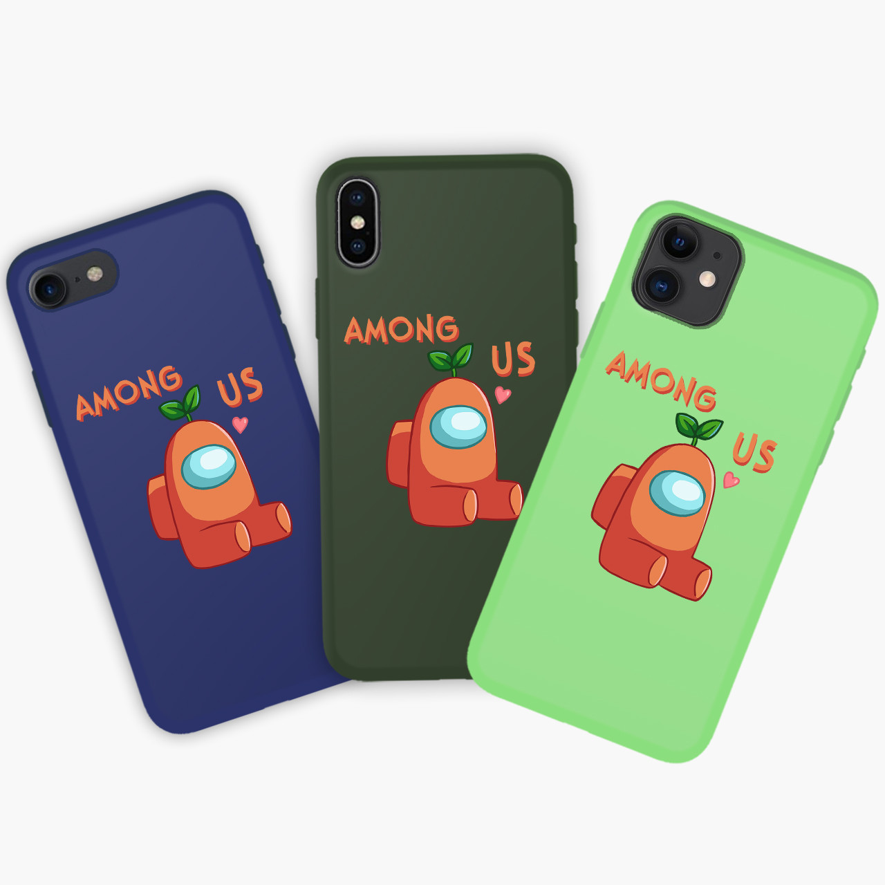 

Чехол Apple Iphone 11 Pro Амонг Ас Оранжевый (Among Us Orange) Honor Candy силиконовый Хаки