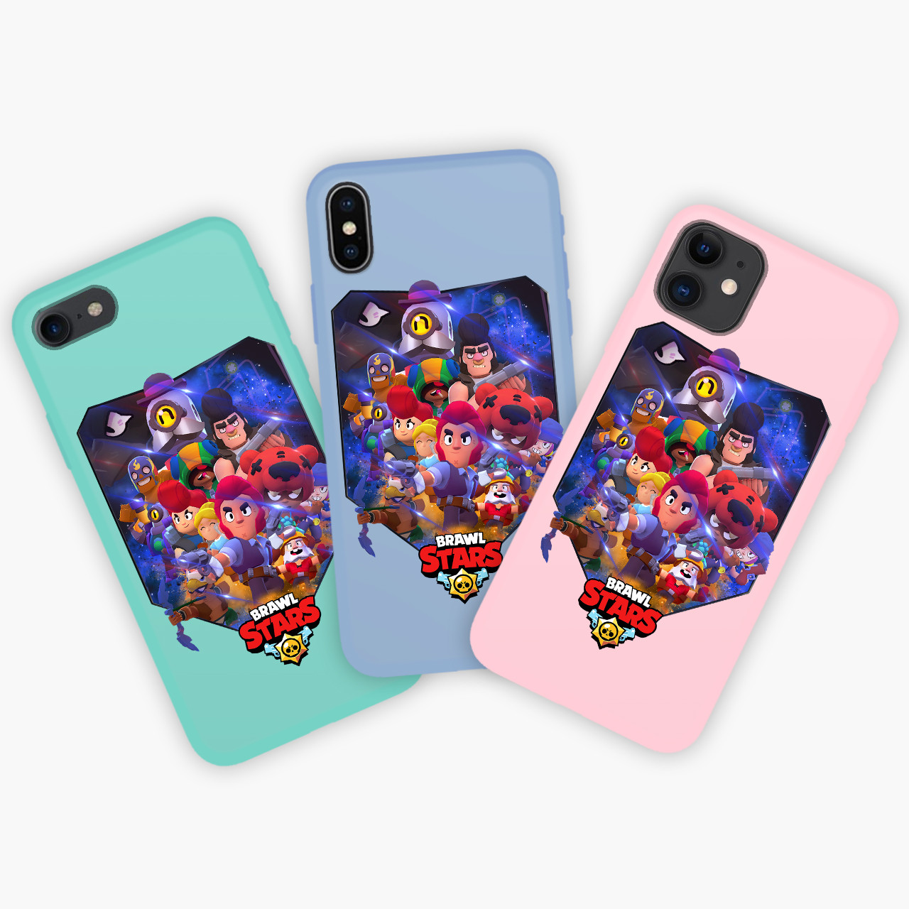 

Чехол Apple Iphone X Apple Iphone Xs Бравл Старс (Brawl Stars) Honor Candy силиконовый Голубой