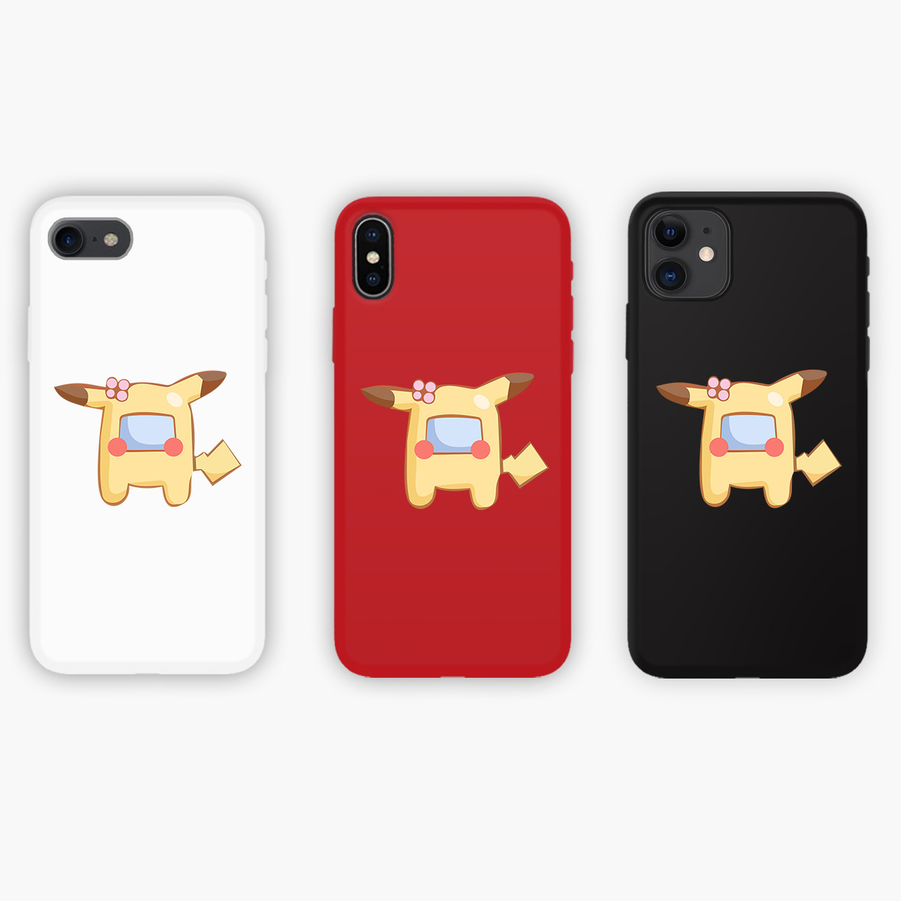 

Чехол силиконовый Apple Iphone XS Max Амонг Ас Покемон Пикачу (Among Us Pokemon Pikachu) Honor Candy, Красный