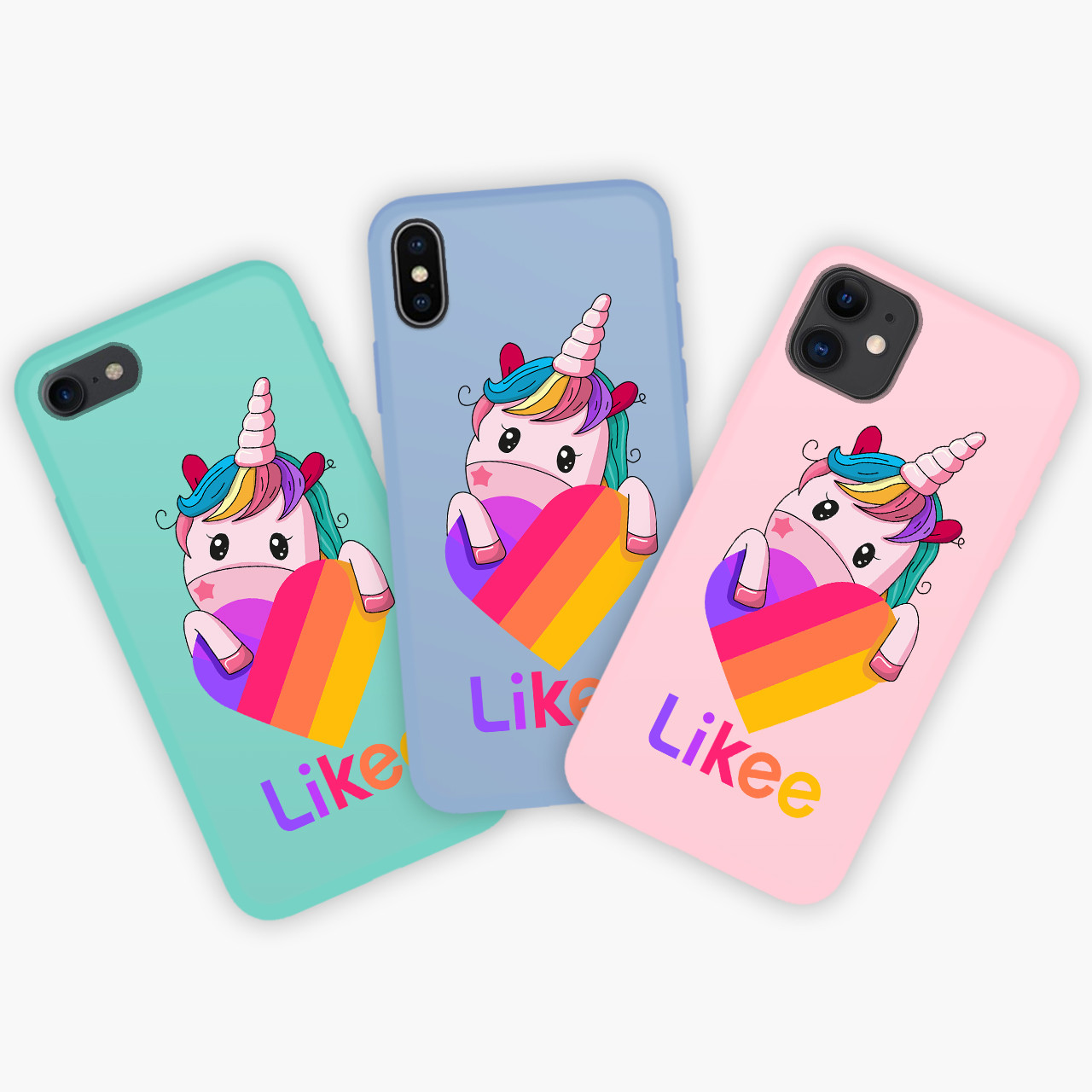 

Чехол Apple Iphone 11 Pro Max Лайки Единорог (Unicorn Likee) Honor Candy силиконовый Голубой