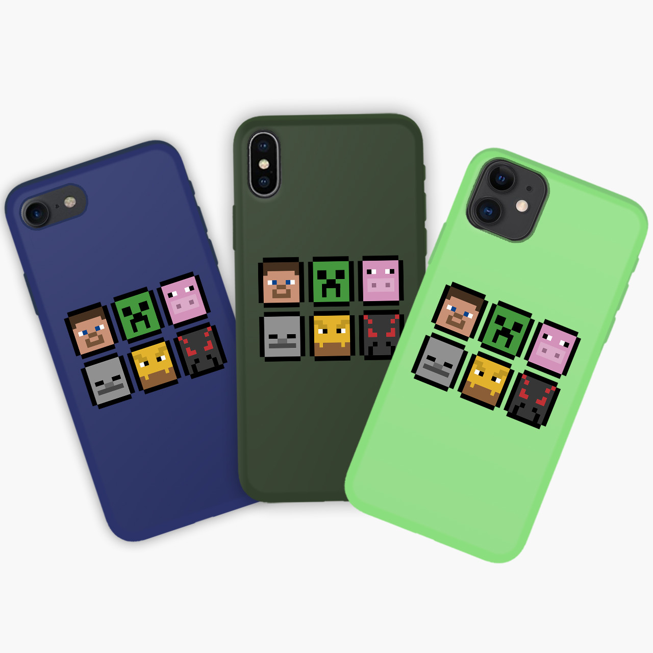 

Чехол Apple Iphone X Apple Iphone Xs Майнкрафт (Minecraft) Honor Candy силиконовый Хаки