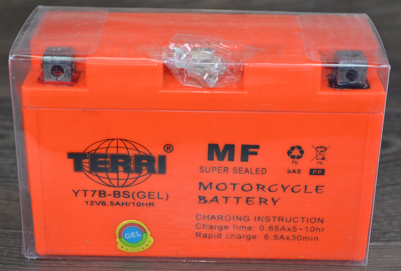 

Аккумулятор 12V 6,5Ah гелевый (147х93х63) YTX7B-BS (оранжевый) TERRI