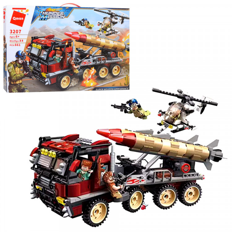 

Конструктор Лего Ракетная установка серии Военная техника, аналог LEGO, Qman 3207Q, 661 деталь, Разные цвета