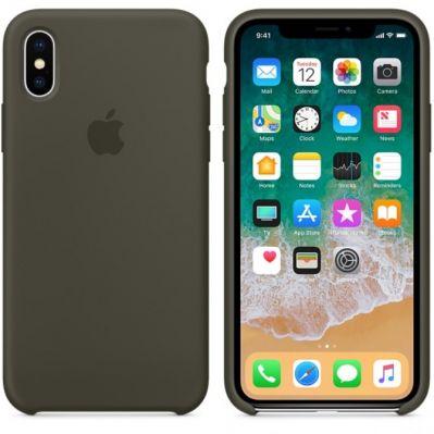 

Чехол силиконовый на айфон Silicone Case для iPhone XS Max dark olive оливка