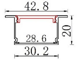 Профіль для світлодіодної стрічки чорний врізний з чорним розсіювачем ЛПВ-20АВ (за 1м) Код.59783, фото 3