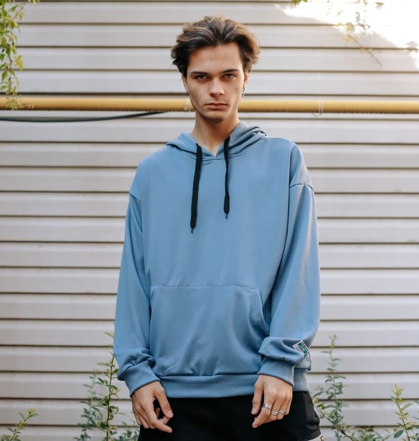 

Мужское синие базовое худи XXXXL, Синий