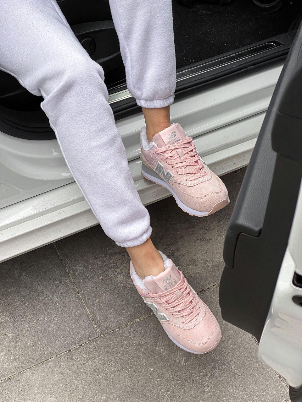 

Женские зимние кроссовки New Balance 574 Pink Grey / Нью Беланс 574 Розовые Серые, Розовый