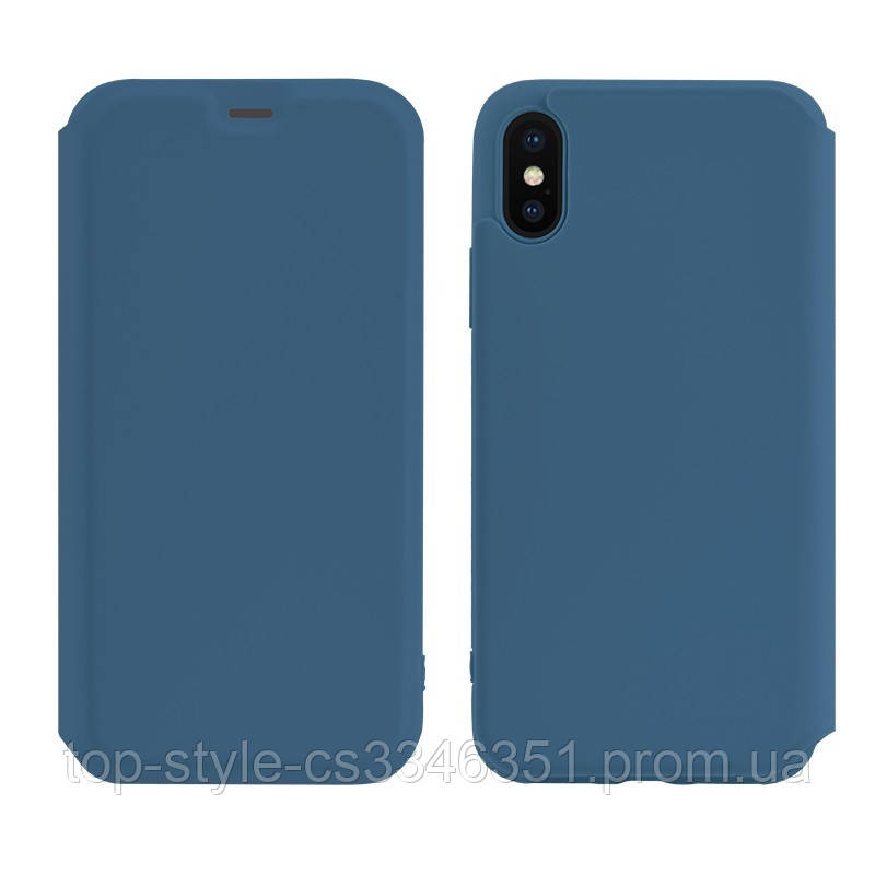 

Чехол-книжка Hoco Colorful series liquid silicone для Apple iPhone X/XS Blue, Синий