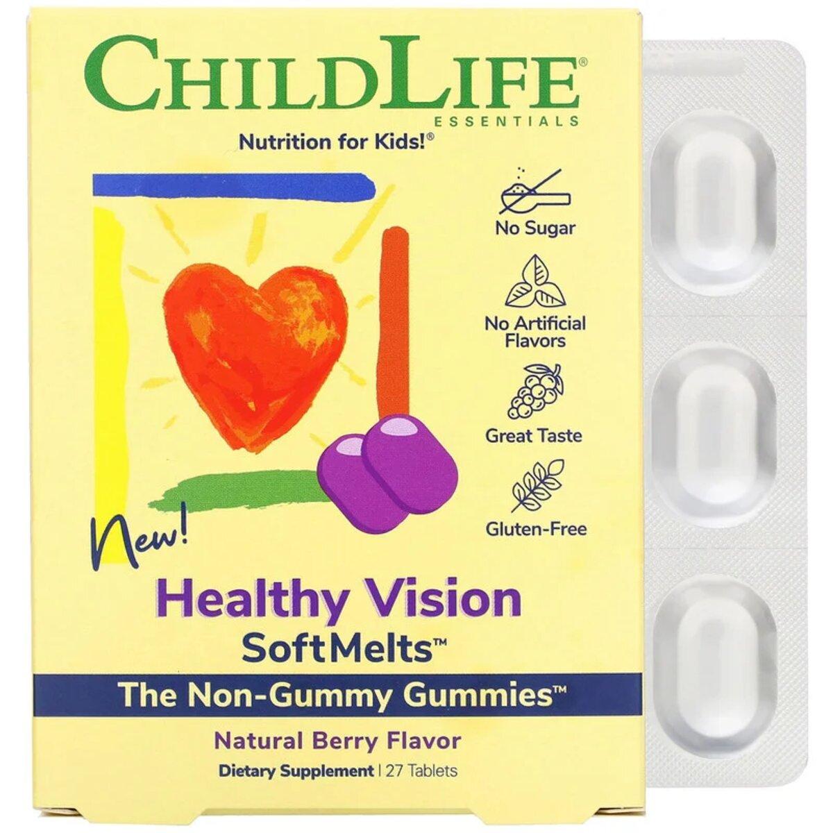 

Комплекс Здоровое Зрение, натуральный ягодный вкус, Healthy Vision SoftMelts, Natural Berry Flavor, ChildLife