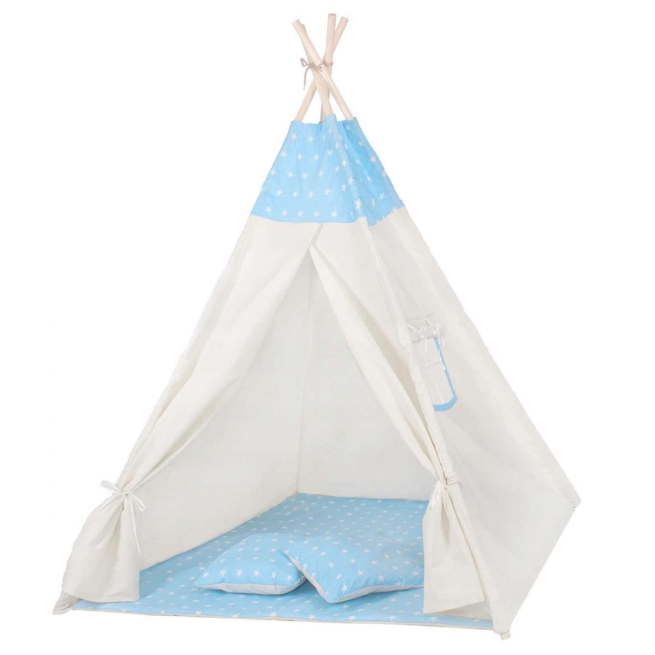 

Детская палатка вигвам Springos Tipi Xxl White/Sky Blue SKL41-277682