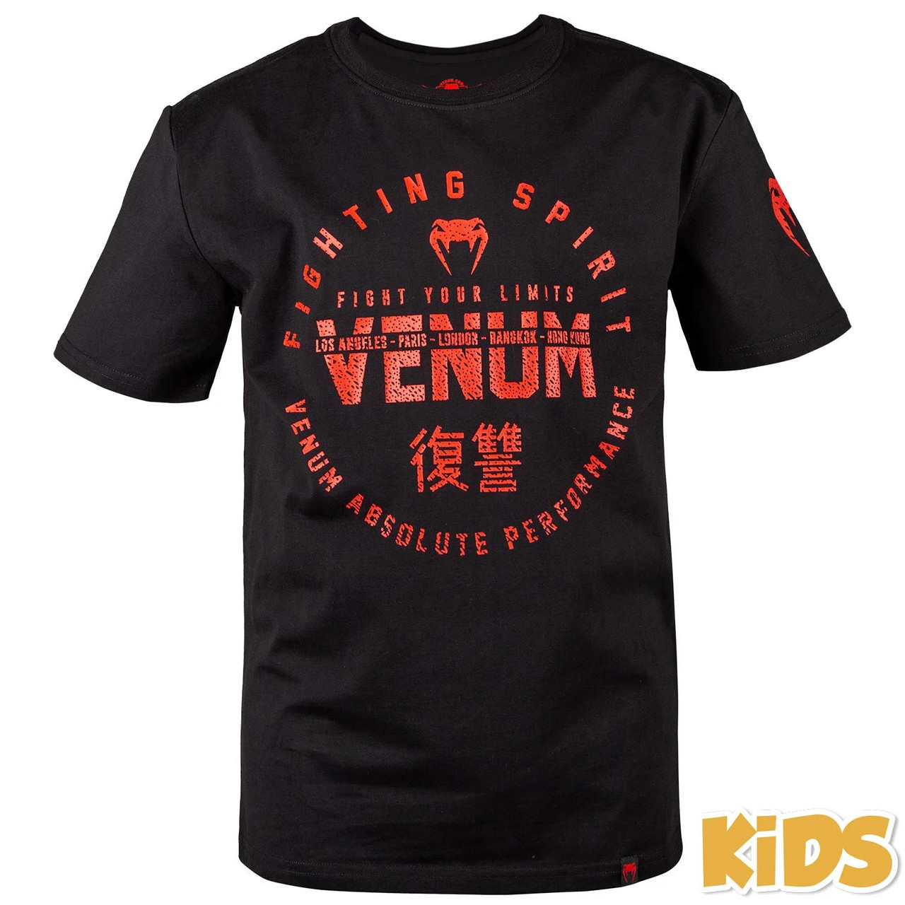 Детская спортивная футболка Venum Signature T-Shirt Black Red