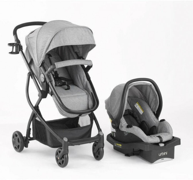 

✅ Коляска трансформер URBINI OMNI TRAVEL SYSTEM 3 in 1 прогулочная, люлька, автокресло (Гарантия 12 мес), Светло-серый