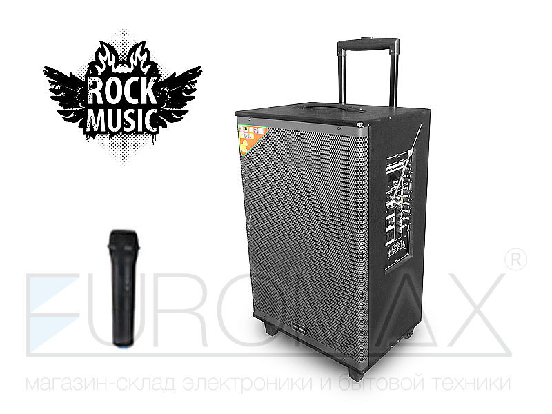 

Акустическая переносная колонка Rock Music 65Вт, 12 дюймов, 68x42x33см, (USB/SD/FM/BT), акустическая система,