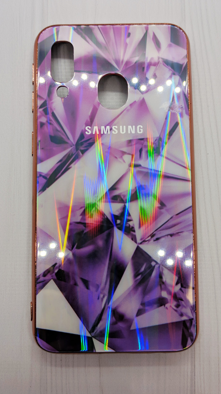 

Чехол Glass TPU Prism for Samsung A40 - Фиолетовый