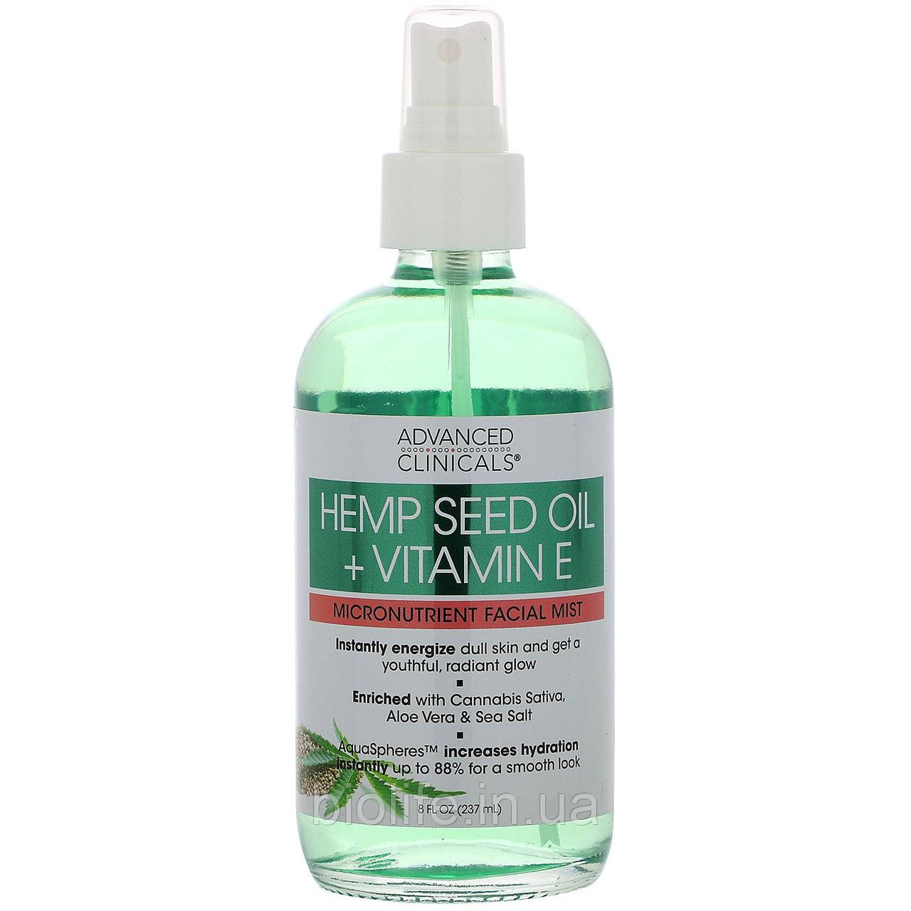 

Advanced Clinicals, Hemp Seed Oil + Vitamin E, Micronutrient Facial Mist, 8 fl oz (237 ml