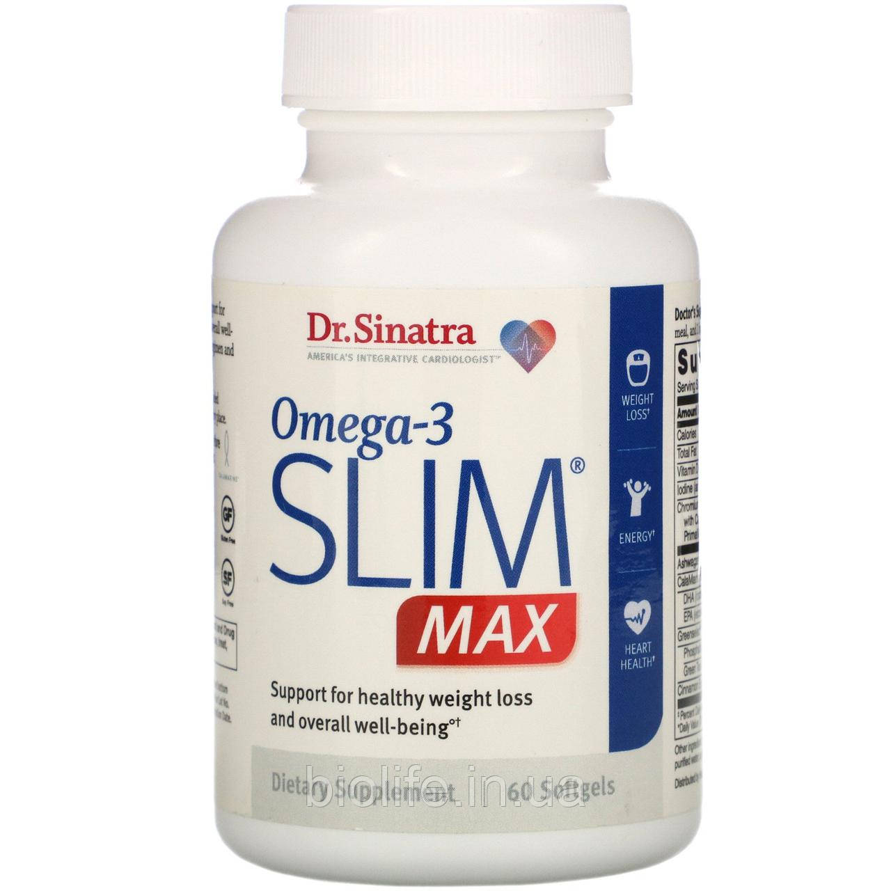 

Dr. Sinatra, Omega-3 Slim MAX, 60 Softgels