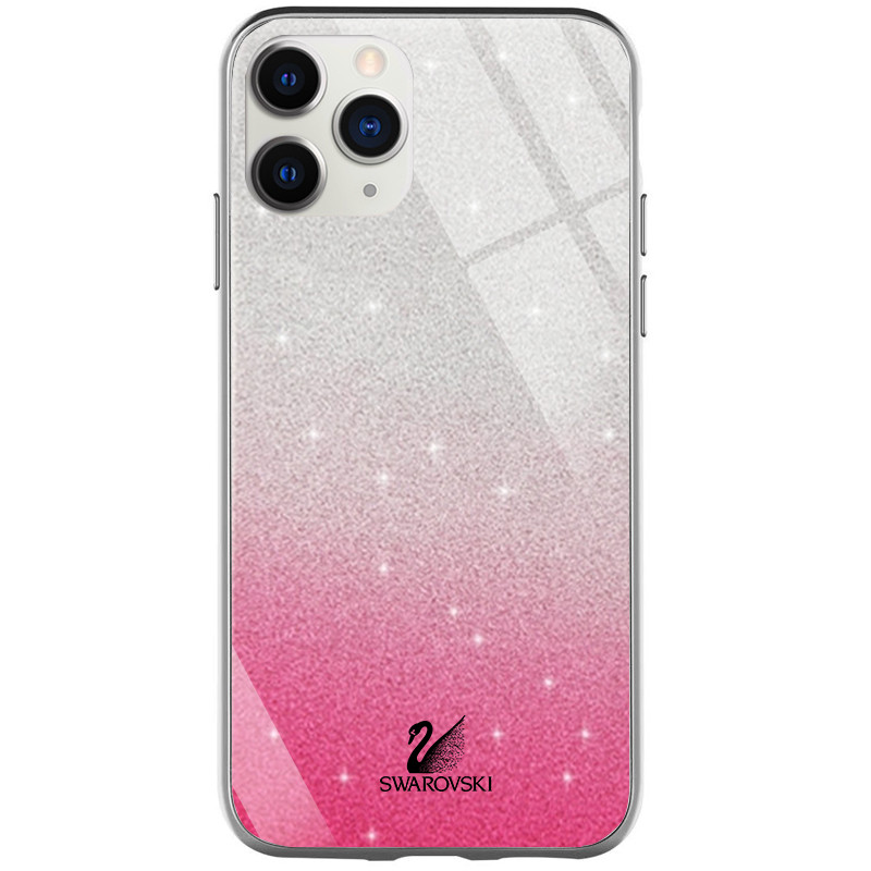 

TPU+Glass чехол Swarovski для Apple iPhone 11 Pro Max (6.5") Малиновый