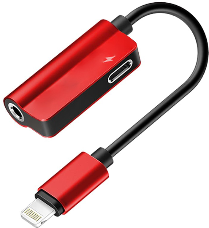 

Bluetooth переходник Lightning 2 в 1, Audio 3.5 мм - Lightning MY032 Red