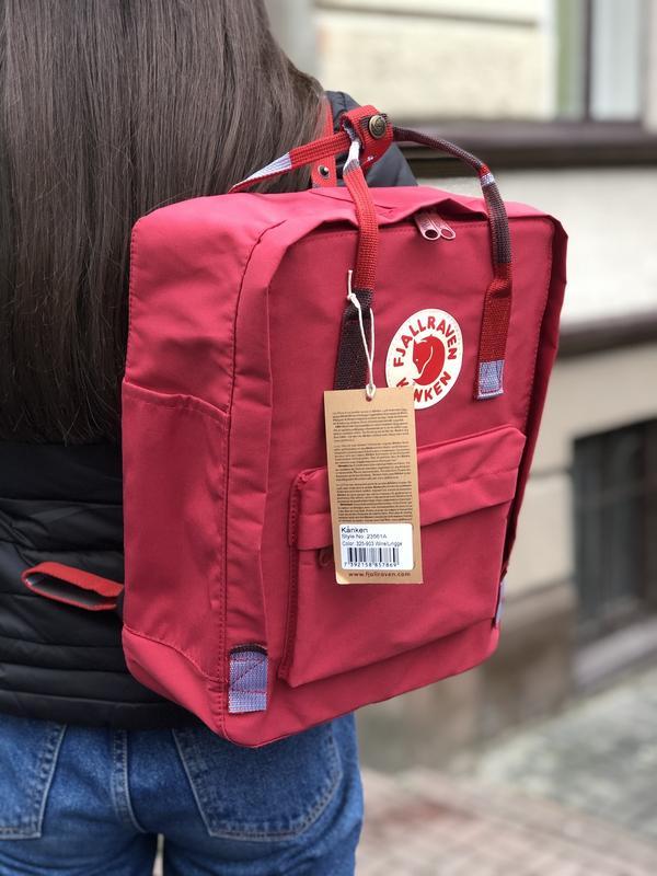 

Стильный рюкзак Fjallraven Kanken бордовый/ Канкен портфель для школы и на каждый день