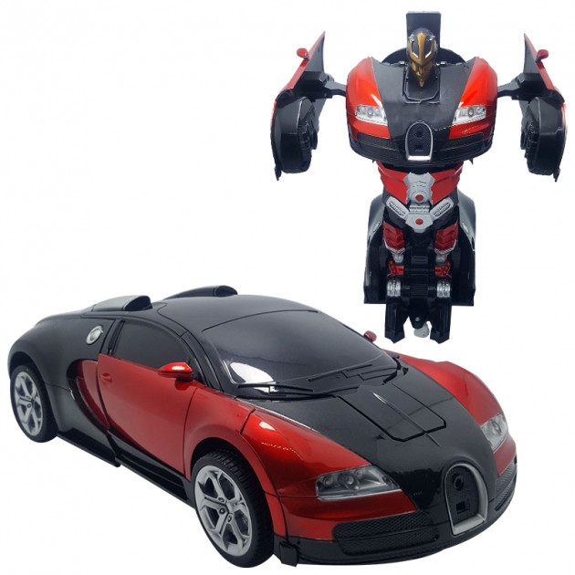 

Машинка Трансформер Bugatti Robot Car с пультом Size 118 Красная