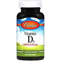 Vitamin D3 5000 IU Carlson Labs, 120 капсул