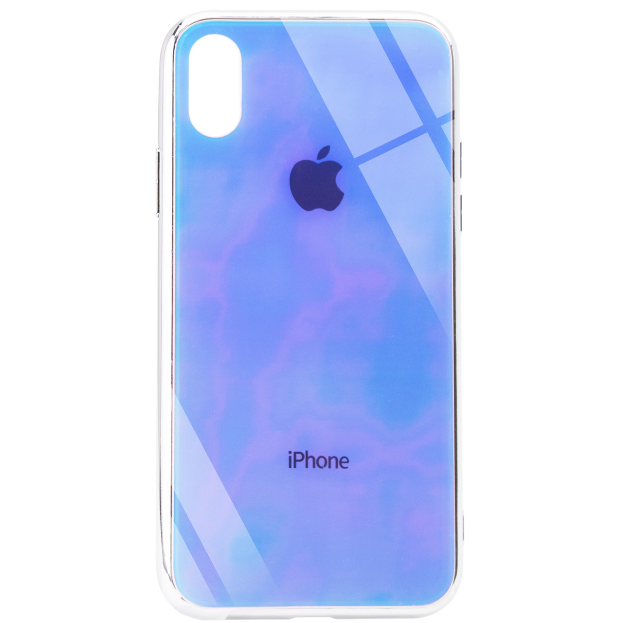 

TPU+Glass чехол Gradient Rainbow с лого для Apple iPhone XS Max (6.5"), Голубой