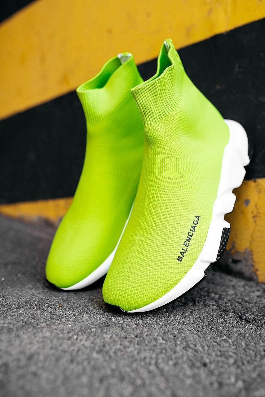 

Женские салатовые Кроссовки Balenciaga Speed Trainers 38, Зелёный